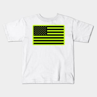 American Flag - Construction Safety Green Kids T-Shirt